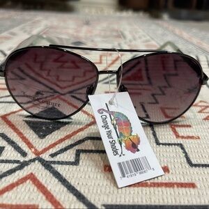 Juicy Couture Gray Metal Aviators With Sage Blue Temple Sunglasses